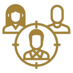 A golden logo featuring three human figures with linked arms - ADMINISTRATIVE LEADERSHIP TO MANAGE YOUR LIFE